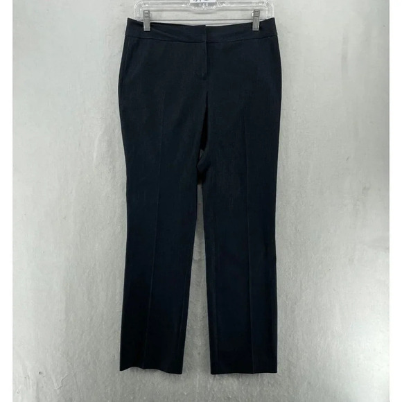 Tahari Dress Pants Women's 2 Deep Blue Straight Leg Regular Fit Mid Rise Stretch - Picture 1 of 12